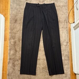 Kiton Napoli Men’s Pleated Trouser in Brown with Cuff